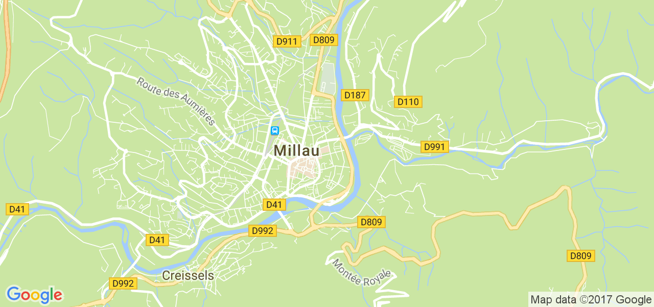 map de la ville de Millau