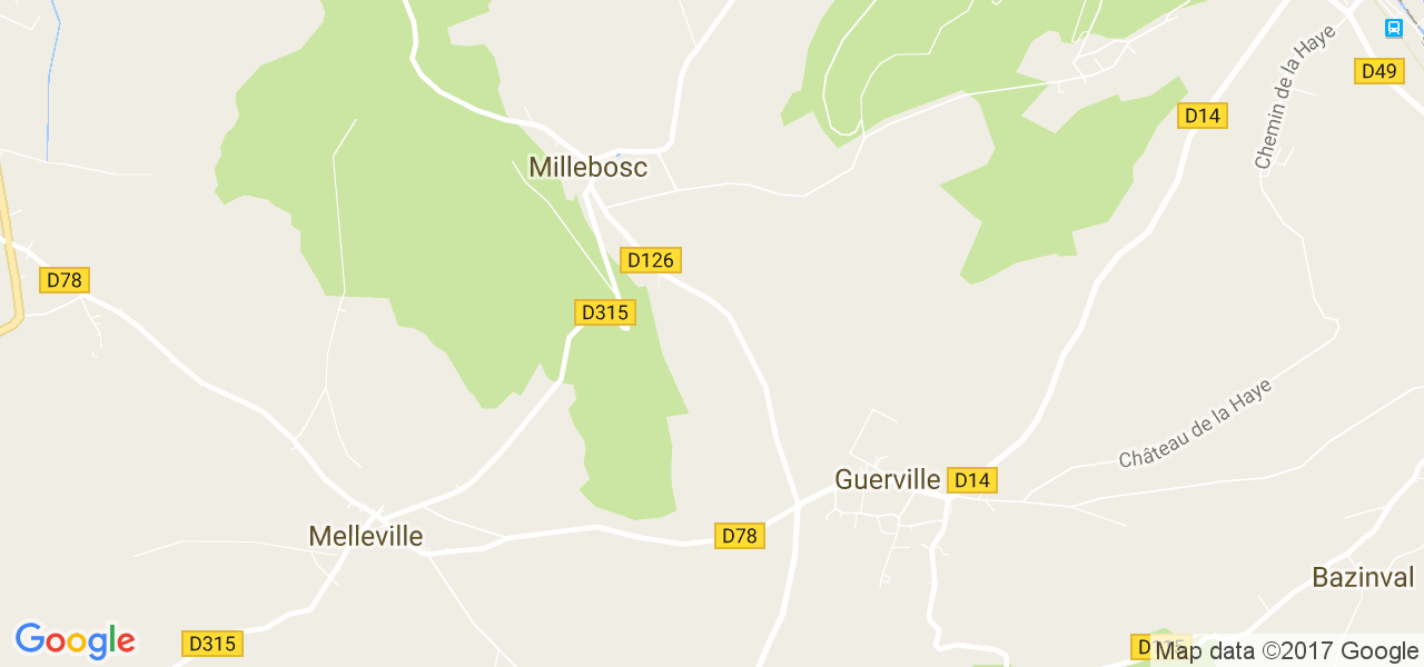 map de la ville de Millebosc