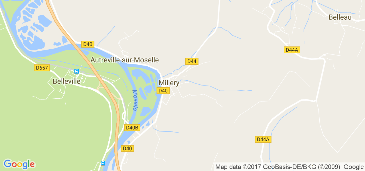 map de la ville de Millery