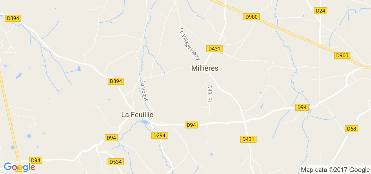 map de la ville de Millières