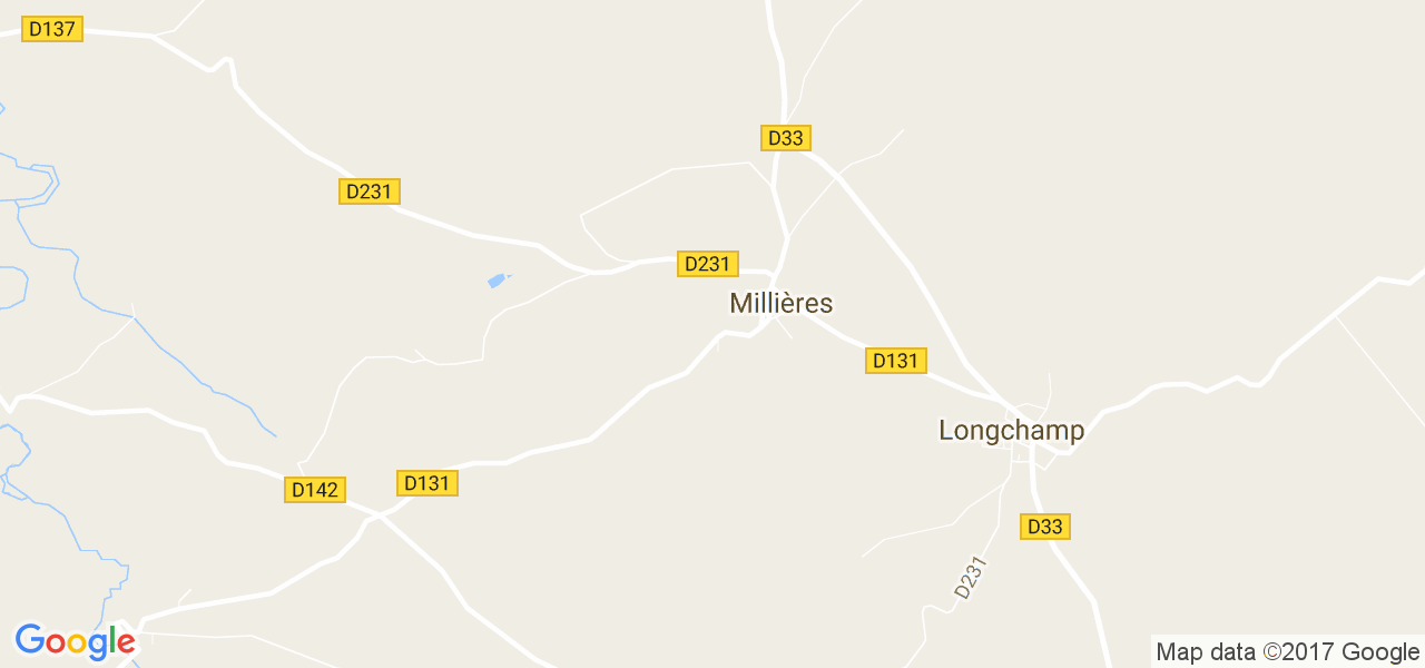 map de la ville de Millières