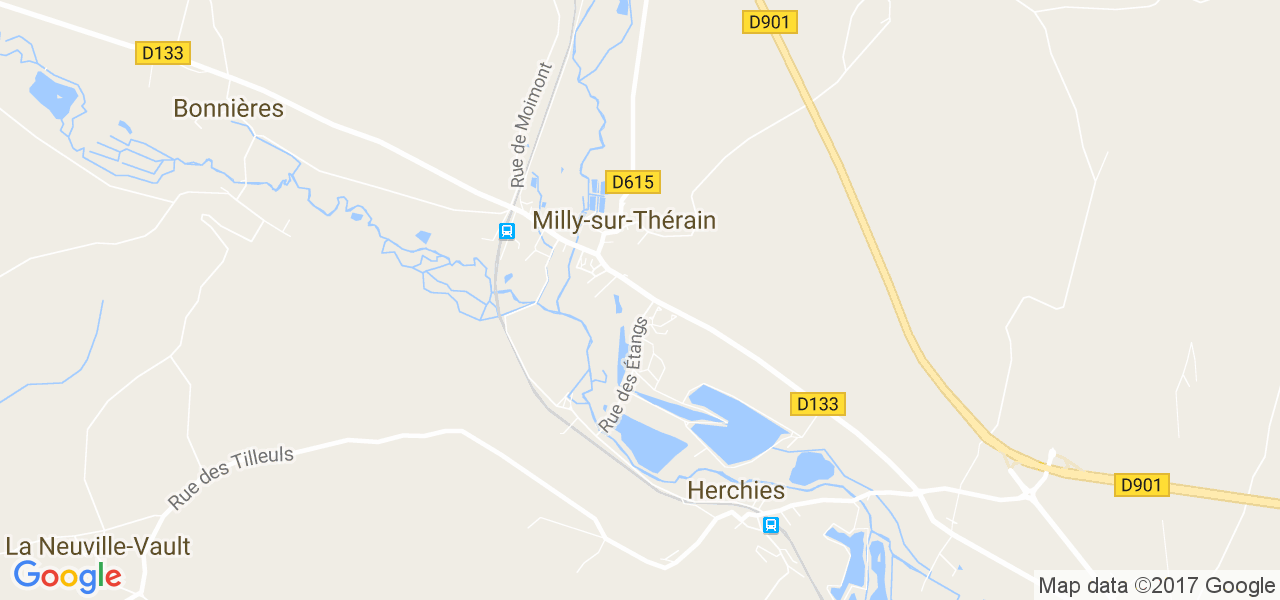 map de la ville de Milly-sur-Thérain