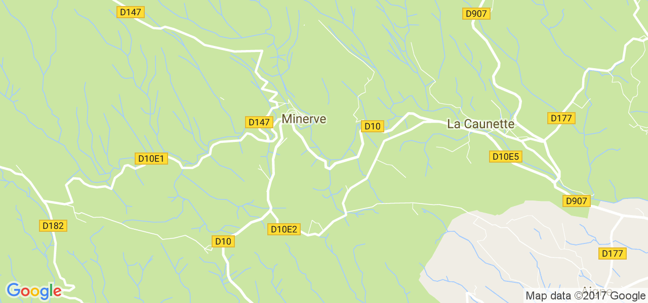 map de la ville de Minerve