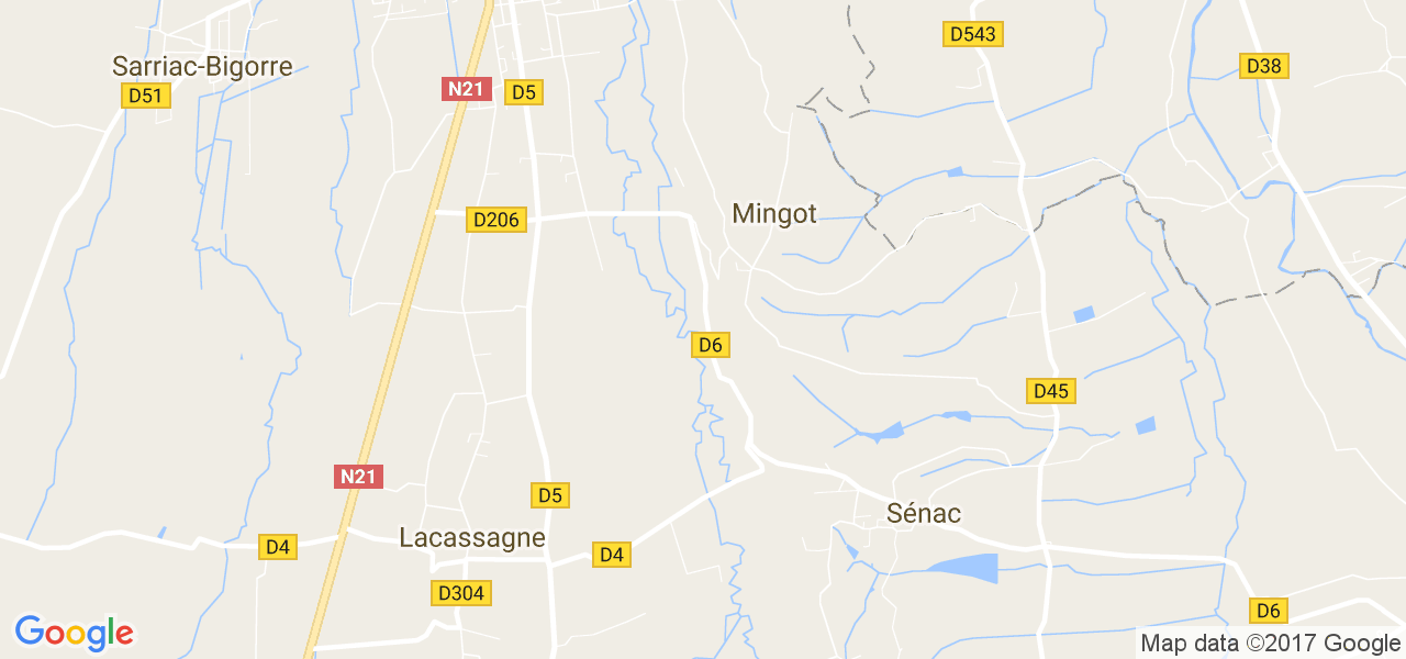 map de la ville de Mingot