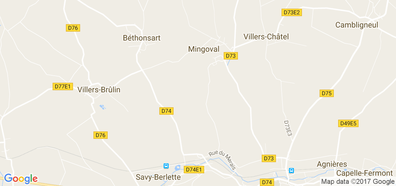 map de la ville de Mingoval