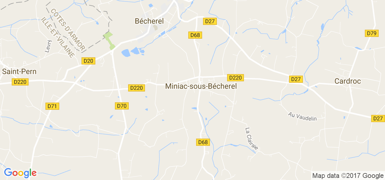 map de la ville de Miniac-sous-Bécherel