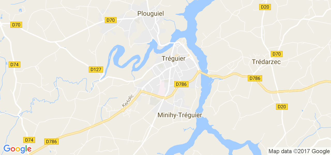 map de la ville de Minihy-Tréguier