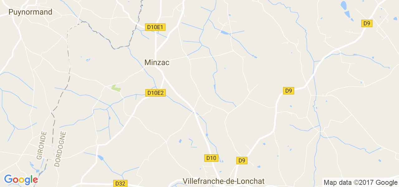 map de la ville de Minzac