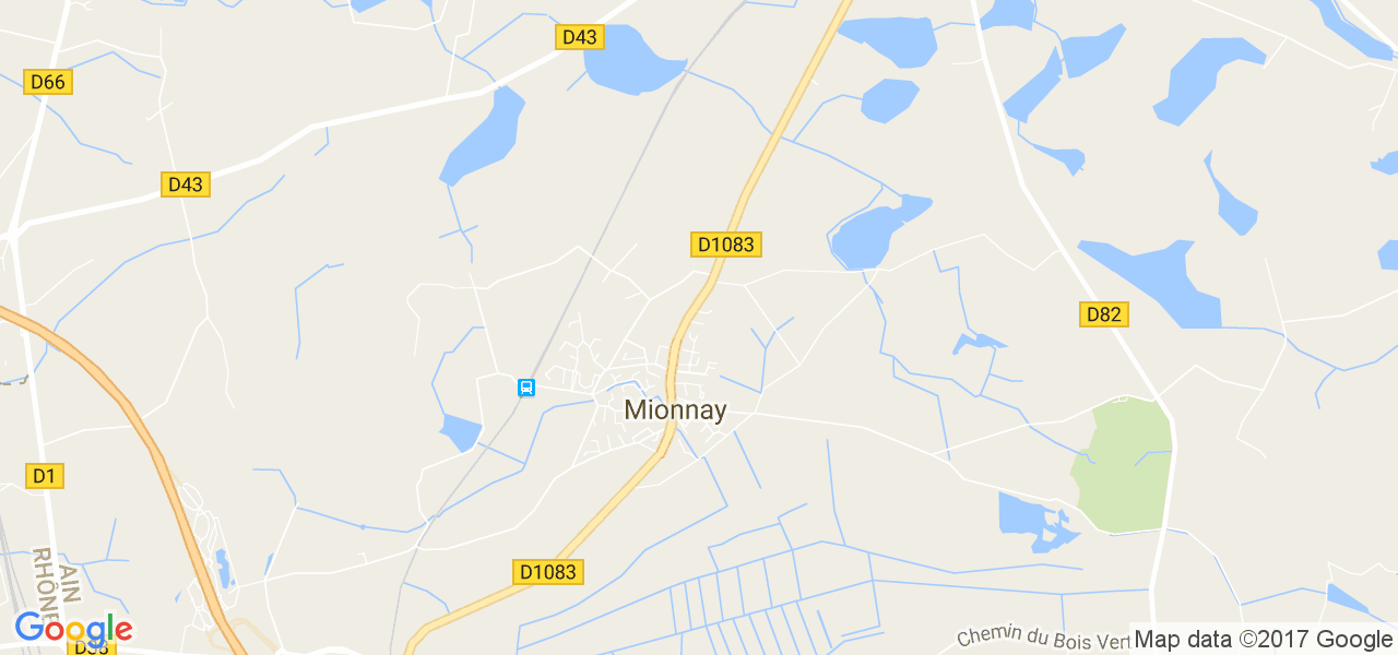 map de la ville de Mionnay