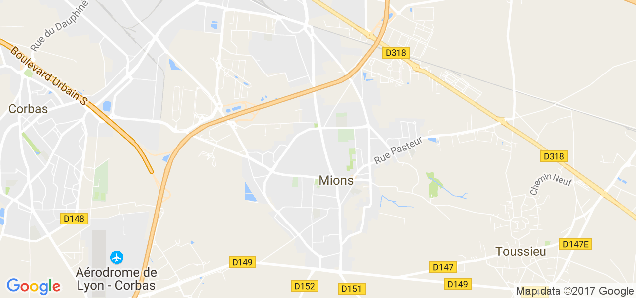 map de la ville de Mions