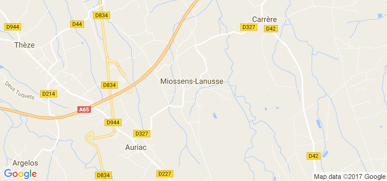 map de la ville de Miossens-Lanusse