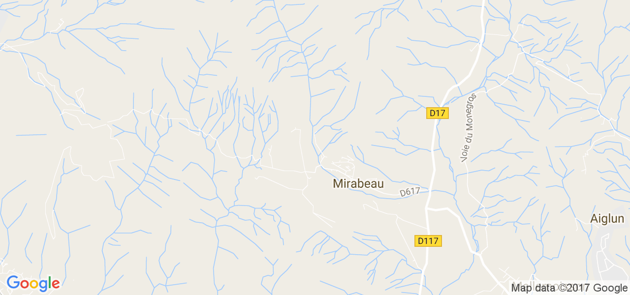 map de la ville de Mirabeau