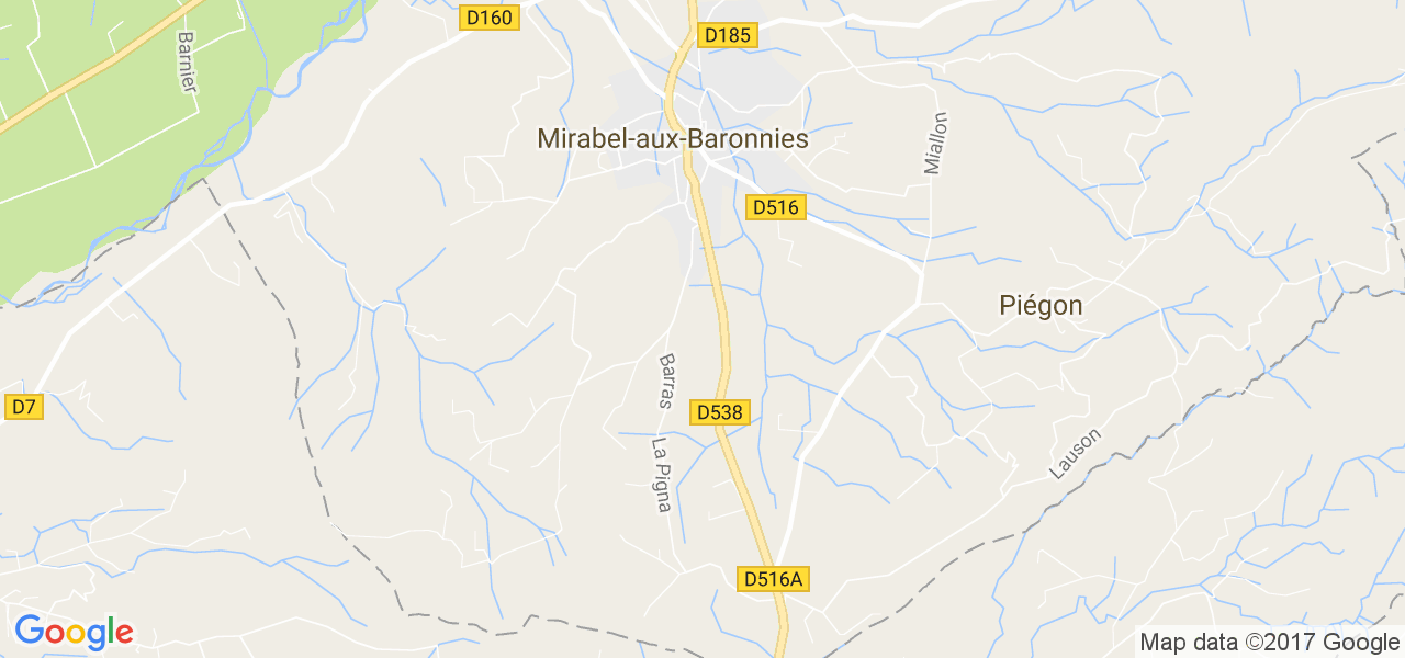 map de la ville de Mirabel-aux-Baronnies