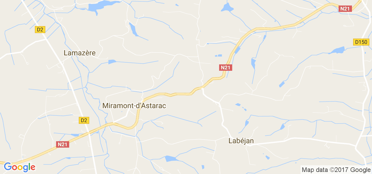 map de la ville de Miramont-d'Astarac