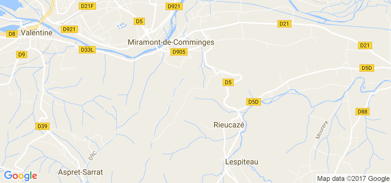 map de la ville de Miramont-de-Comminges