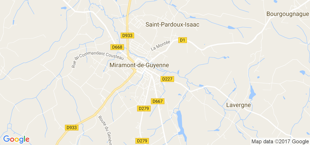 map de la ville de Miramont-de-Guyenne