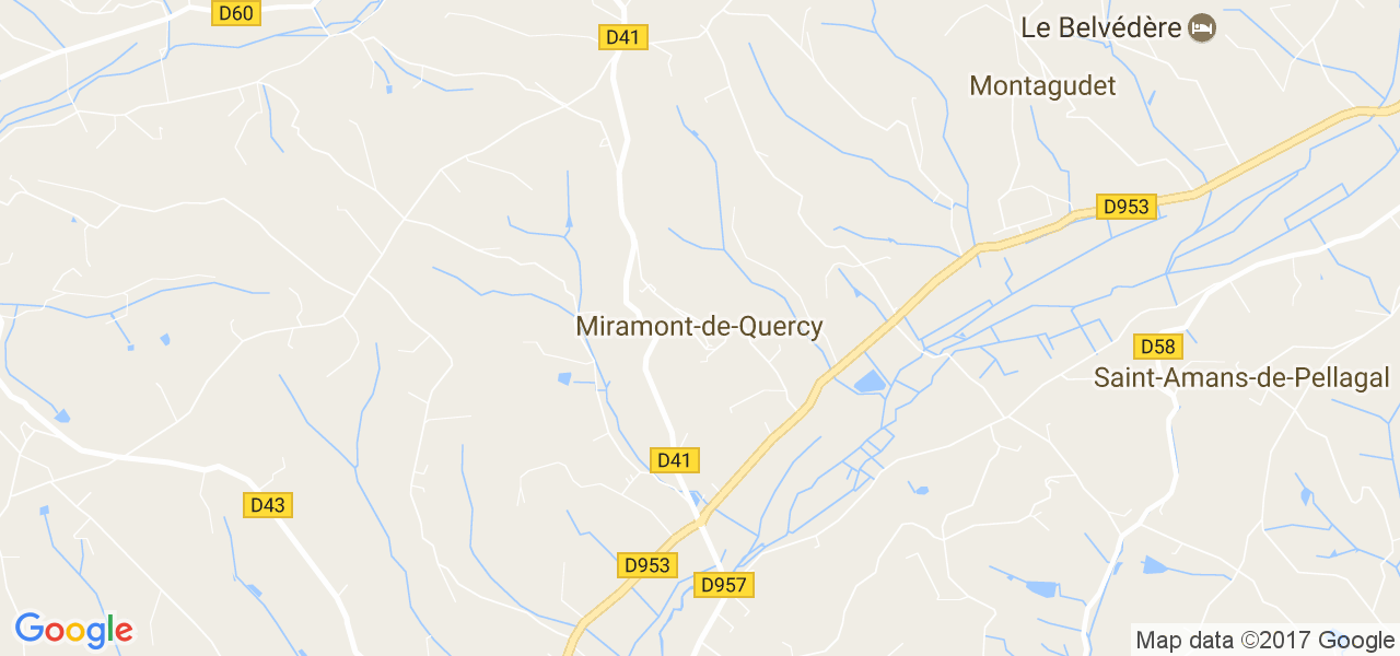 map de la ville de Miramont-de-Quercy