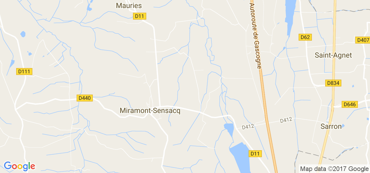 map de la ville de Miramont-Sensacq