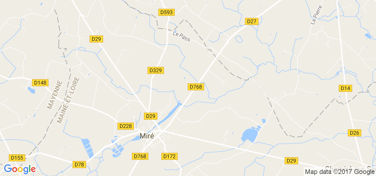 map de la ville de Miré