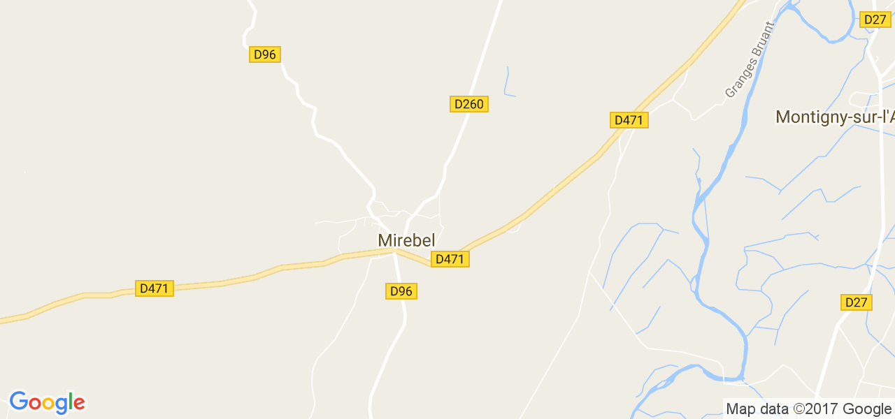 map de la ville de Mirebel