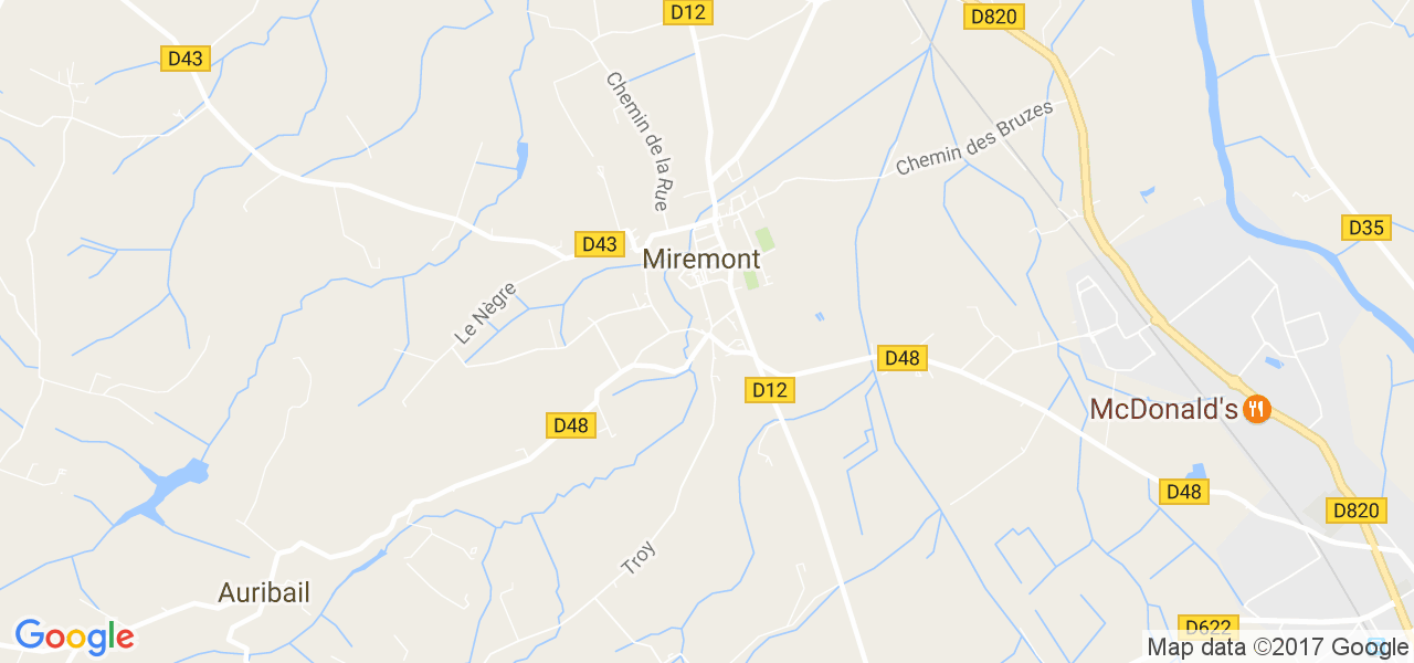 map de la ville de Miremont