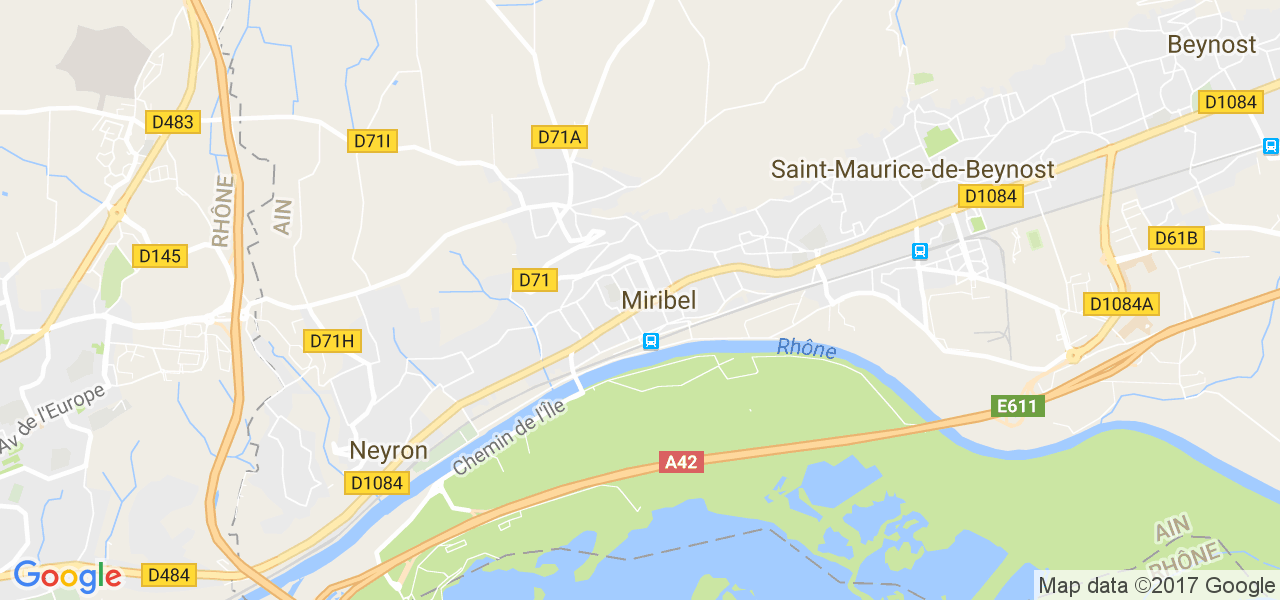 map de la ville de Miribel