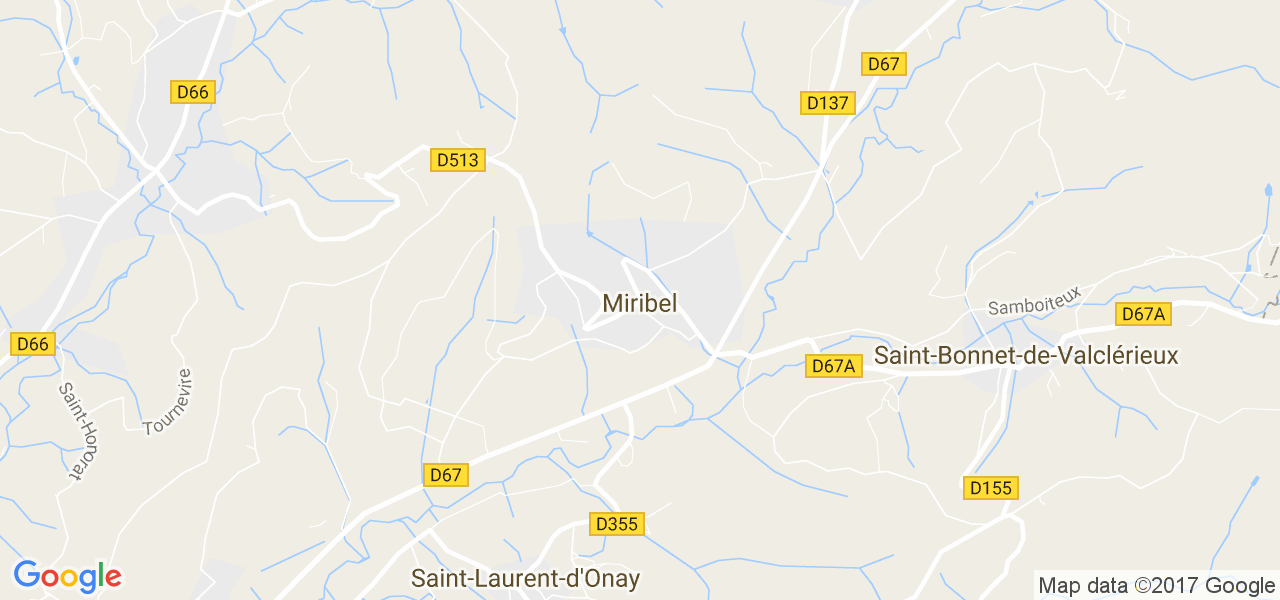 map de la ville de Miribel