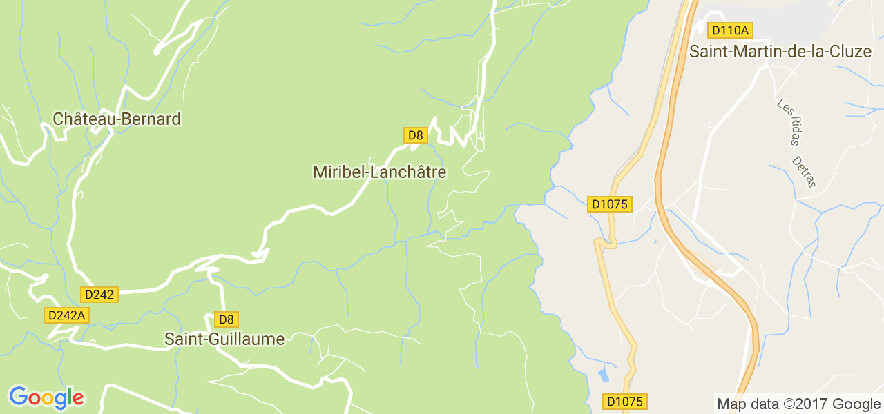 map de la ville de Miribel-Lanchâtre