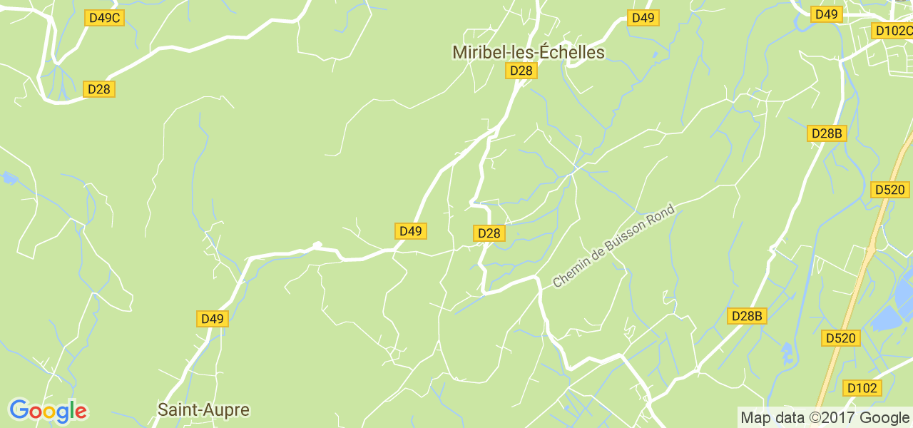 map de la ville de Miribel-les-Échelles