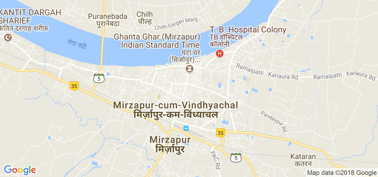 map of the city of Mirzapur