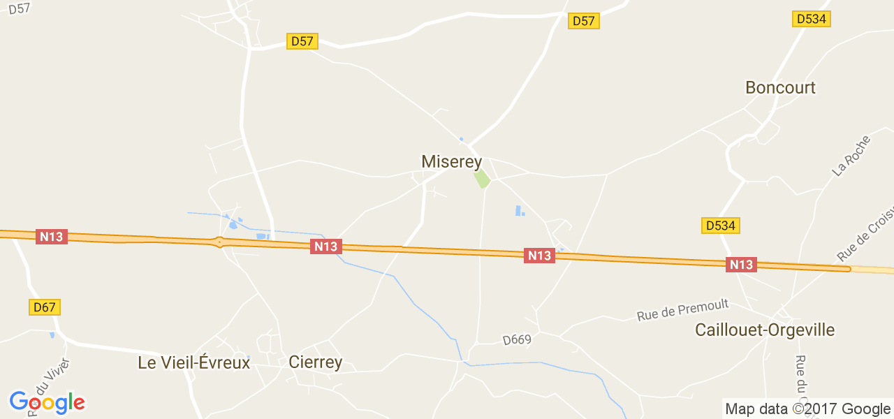 map de la ville de Miserey