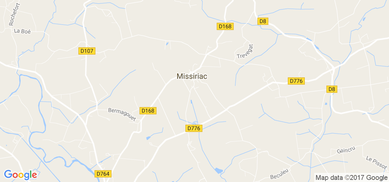 map de la ville de Missiriac