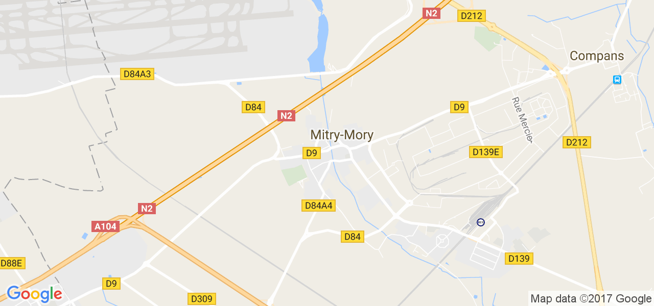 map de la ville de Mitry-Mory