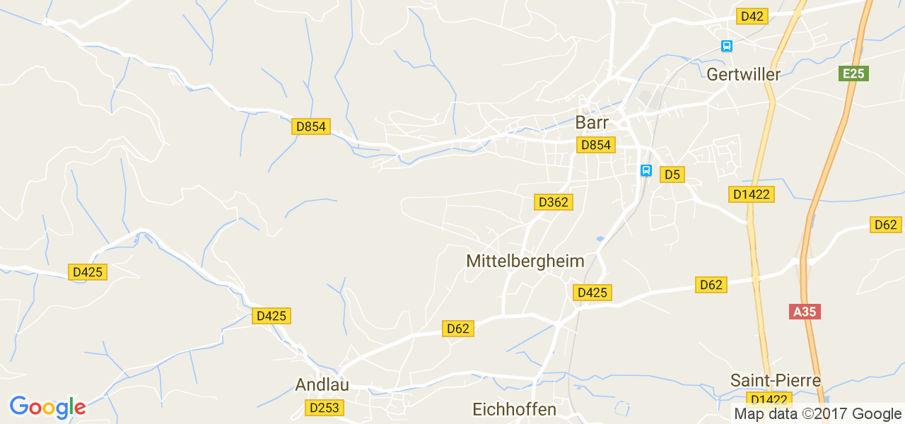 map de la ville de Mittelbergheim