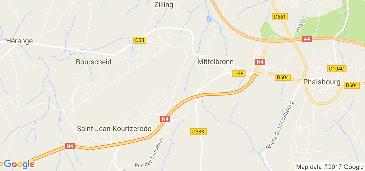 map de la ville de Mittelbronn