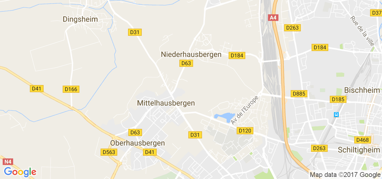 map de la ville de Mittelhausbergen