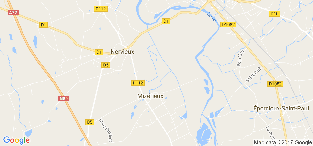 map de la ville de Mizérieux