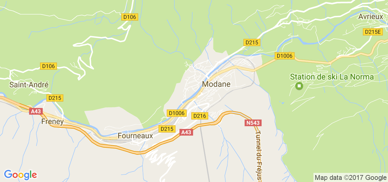 map de la ville de Modane