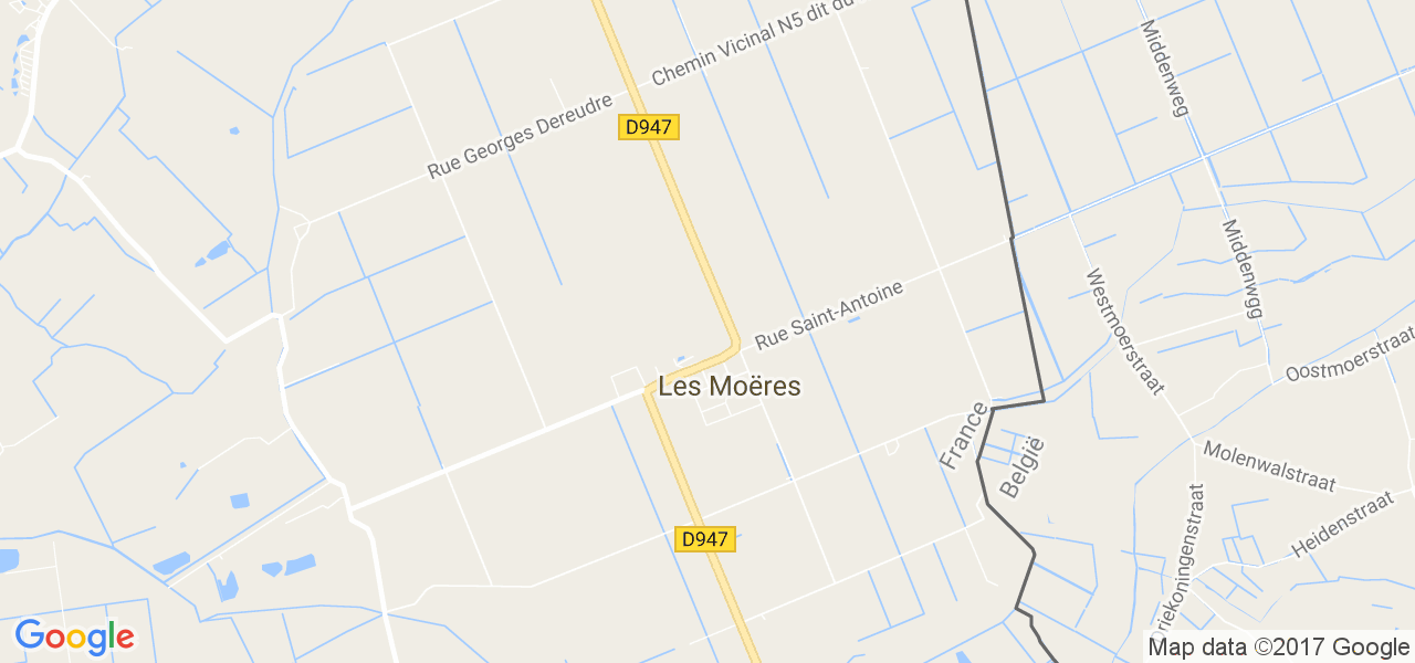 map de la ville de Moëres