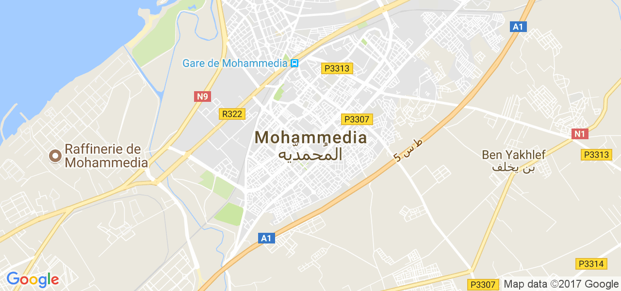 map de la ville de Mohammedia