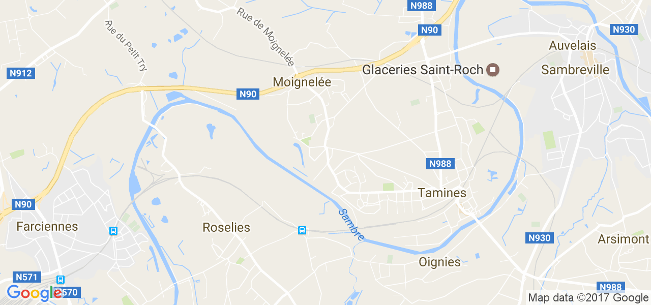 map de la ville de Moignelée