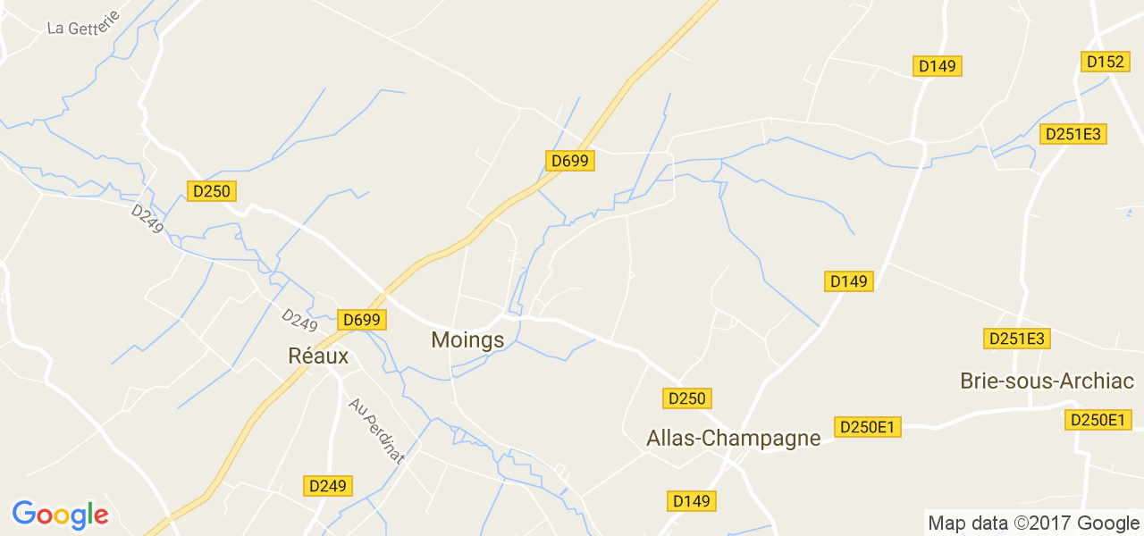 map de la ville de Moings