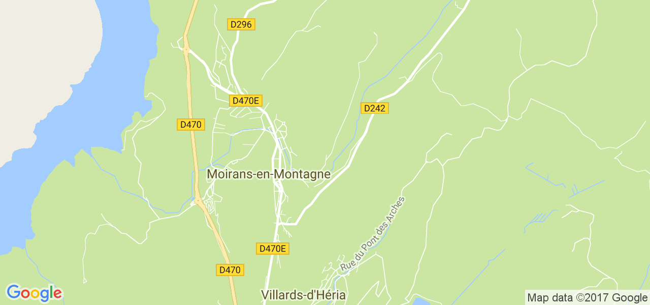 map de la ville de Moirans-en-Montagne