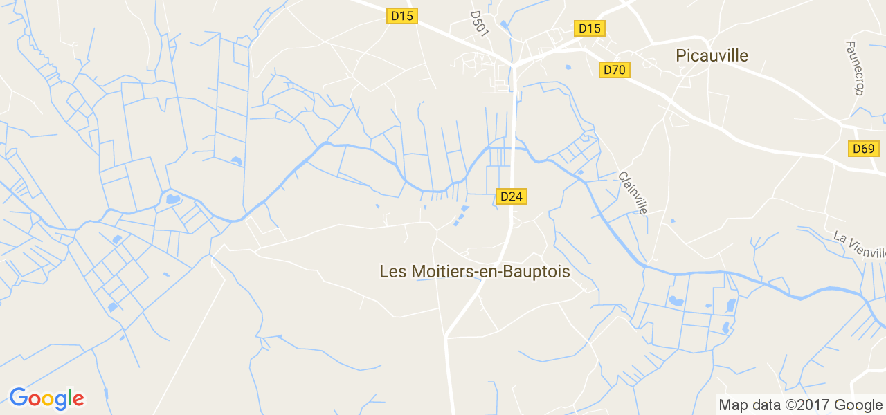 map de la ville de Moitiers-en-Bauptois