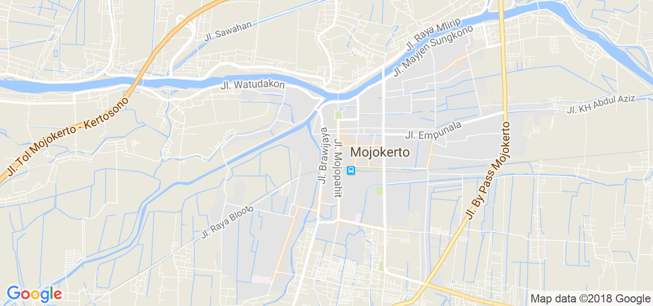 map of the city of Mojokerto