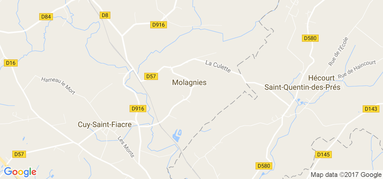 map de la ville de Molagnies