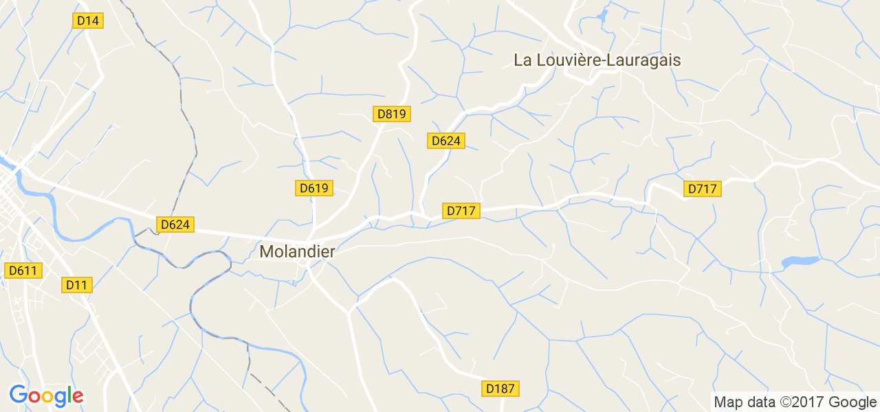 map de la ville de Molandier