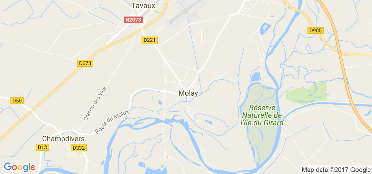 map de la ville de Molay