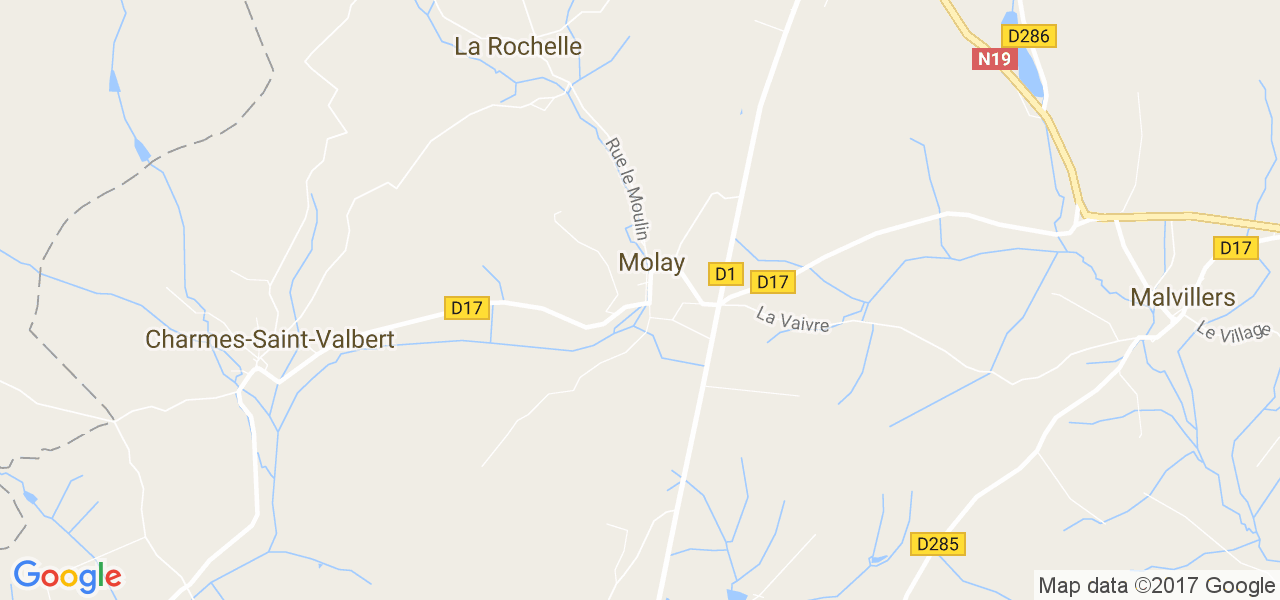 map de la ville de Molay