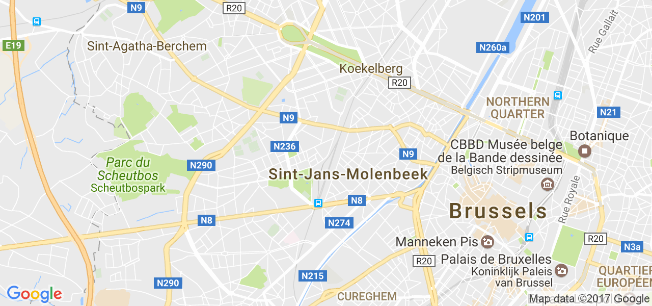 map de la ville de Molenbeek-Saint-Jean